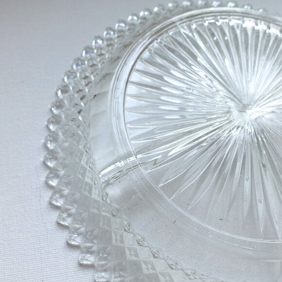 Vintage Clear Glass Divided Plate - Elegant Serving Dish - Picture 6 of 7